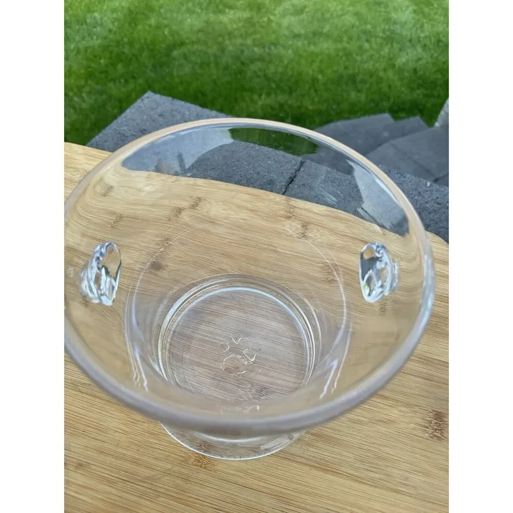 Simon Pearce Glass Champagne Ice Bucket Hand Blown Clear Wine Chiller Pontil 6”